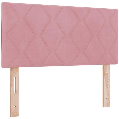 Testiera a blocchi di diamante rosa 90 cm in velluto - Foto 1
