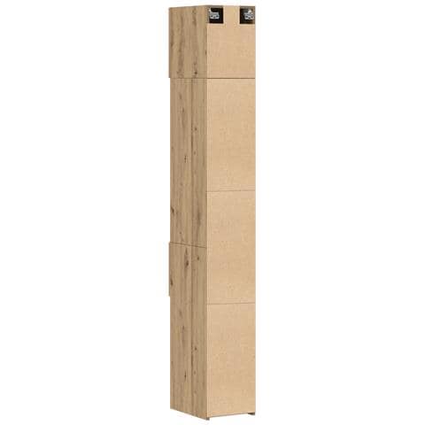 Armadio sottile  in rovere artigianale 30x42.5x225 cm in legno ingegnerizzato, Armadio a muro  in rovere artigianale 30x42.5x40 cm in legno ingegnerizzato, Armadio alto  in rovere artigianale 30x42.5x185 cm in legno ingegnerizzato - Foto 9