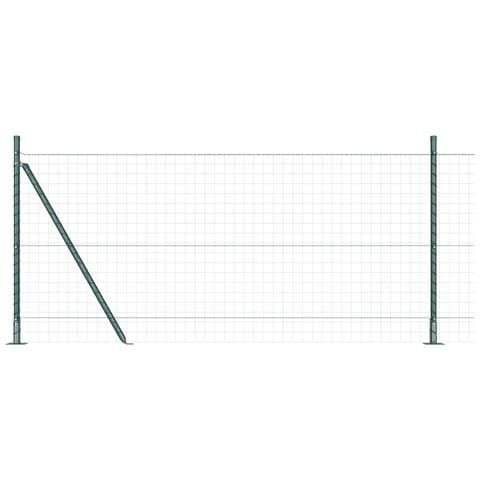 Pali per Recinzione con Piastra di Base 7 pz Ø32mm 110cm Acciaio Galvanizzato - Foto 1