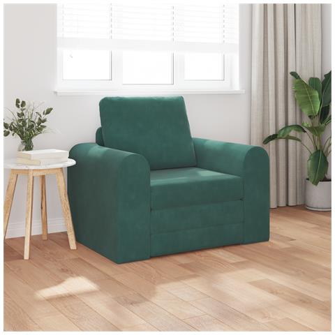 Divano Letto 2-in-1 Verde Scuro 98x71x83 cm - Foto 2