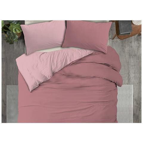 Copripiumino No Stiro Tinta Unita Bicolor Microfibra Effetto Manopesca Francesca Singolo Zephir-orchidea - Foto 1