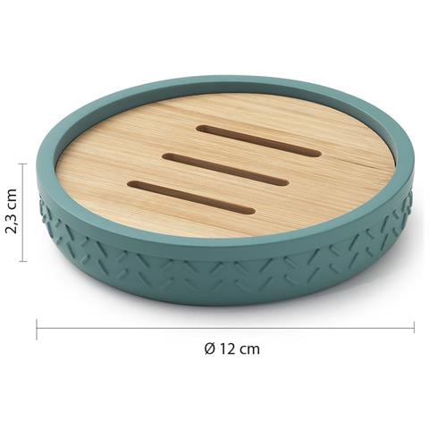 Portasapone D’appoggio In Resina E Bambù Th11 Serie Thea Verde - Foto 2