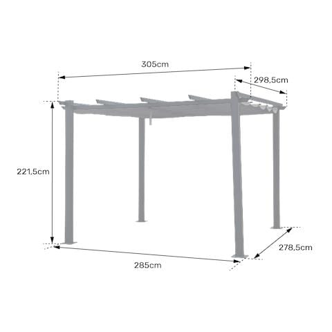 Pergola 3 × 3m Cassis Grigio - Struttura In Alluminio - Foto 2