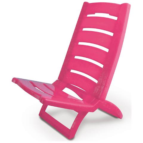 Sedia Camping Spiaggia Pieghevole Spiaggina Portatile Plastica Mod. Linosa Linosa Fucsia - Foto 1