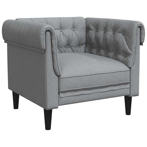 Poltrona Chesterfield Grigio chiaro 78.5 x 74.5 x 74.5 cm - Foto 1