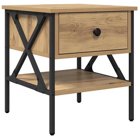 Comodino con cassetto rovere artigianale 40 x 42 x 45 cm - Foto 1