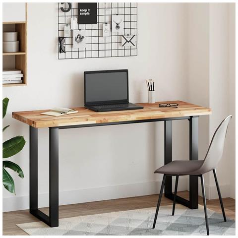 Piano Scrivania a Olio 160x50x4 cm Legno Massello Acacia - Foto 2