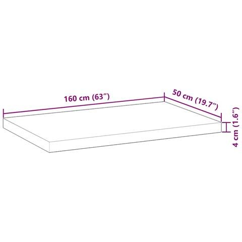 Piano Scrivania a Olio 160x50x4 cm Legno Massello Acacia - Foto 8