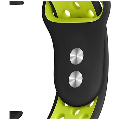 Bracciale Per Apple Watch 38 / 40 / 42mm Duo Sport In Silicone Morbido, Nero / Verde - Foto 2
