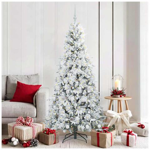 Albero di Natale Artificiale con Rami Pieghevoli Bianco 180 cm - Foto 2
