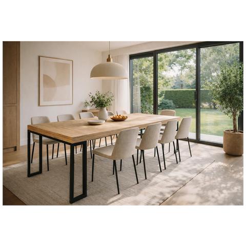 Vella Tavolo Console Allungabile Per 8-10 Persone Effetto Legno 235 Cm - Foto 6