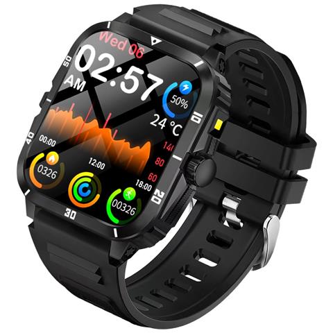 Smartwatch Multifunzionale Compatibile Con L'app Hry Fine - Schermo Quadrato Da 2.01"", Monitoraggio Della Salute E Chiamata Bluetooth White+black - Foto 1