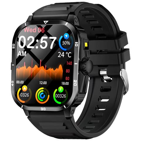 Smartwatch Multifunzionale Compatibile Con L'app Hry Fine - Schermo Quadrato Da 2.01"", Monitoraggio Della Salute E Chiamata Bluetooth White+black - Foto 2