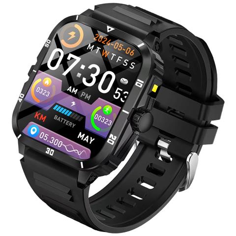Smartwatch Multifunzionale Compatibile Con L'app Hry Fine - Schermo Quadrato Da 2.01"", Monitoraggio Della Salute E Chiamata Bluetooth White+black - Foto 7