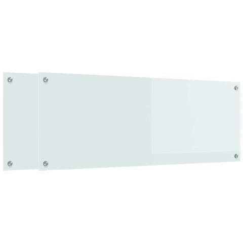 Rivestimento da Cucina 2 pcs Bianco 110 x 40 cm vetro temperato - Foto 1