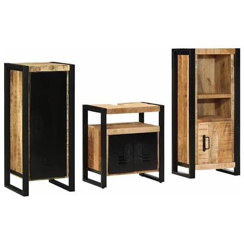 Set di mobili per il bagno 3 pcs Legno di mango massello - Foto 2