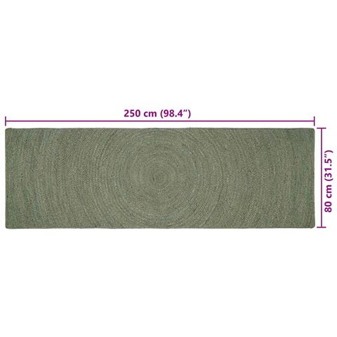 Tappeti per area Verde Oliva 80 x 250 cm Juta - Foto 7