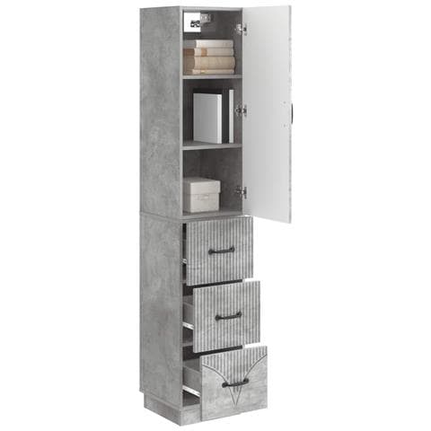 Set di armadi 2 pcs Grigio Cemento 33 x 34,5 x 87 cm - Foto 2