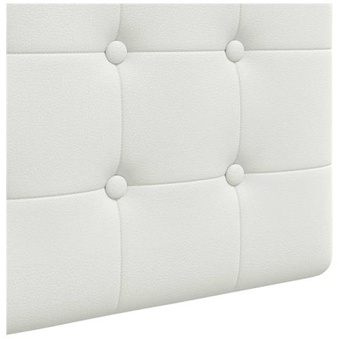 Testiera sospesa Con luce LED Bianco Similpelle - Foto 9