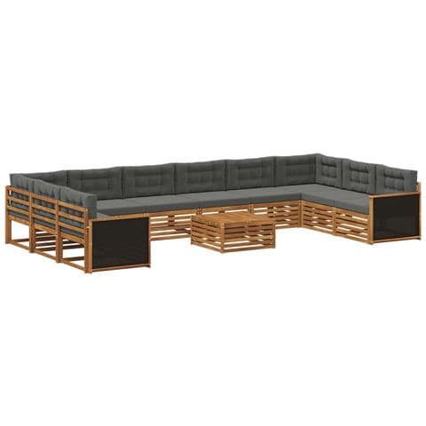 Set divani con cuscino 11 pcs Legno di Acacia Massello - Foto 1