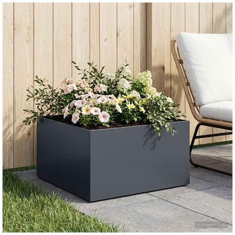 Vaso da giardino Antracite 60 x 60 x 30 cm - Foto 2