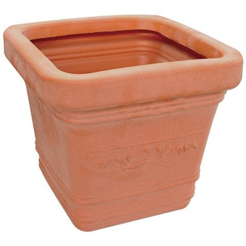 Vaso per piante colore impruneta ciotola in resina cm 40x40xH 34 - Foto 1