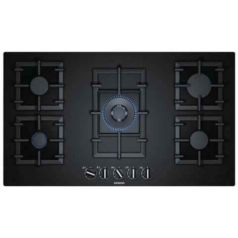 SIEMENS Tavolo A Gas In Vetro 90cm Piano Fiore Nero - Ep9a6qb90 SIEMENS Tavolo A Gas In Vetro 90cm Piano Fiore Nero - Ep9a6qb90