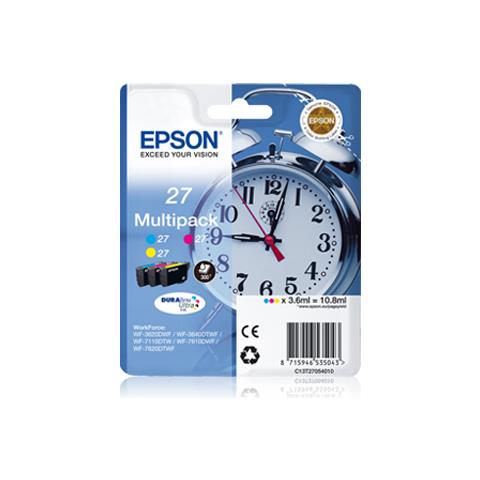 C13T27054012 Cartuccia Ink Originale Ciano Magenta Gialla per WorkForce Pro WF-3640DTWF Capacità 900 Pagine - Foto 4