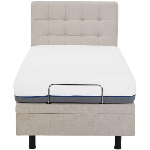 Letto Singolo In Tessuto Beige Duke - Foto 10