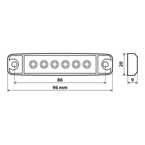Set 20 Pz, Luce Ingombro A 6 Led, Montaggio In Superficie, 12/24v - Arancio - Foto 3