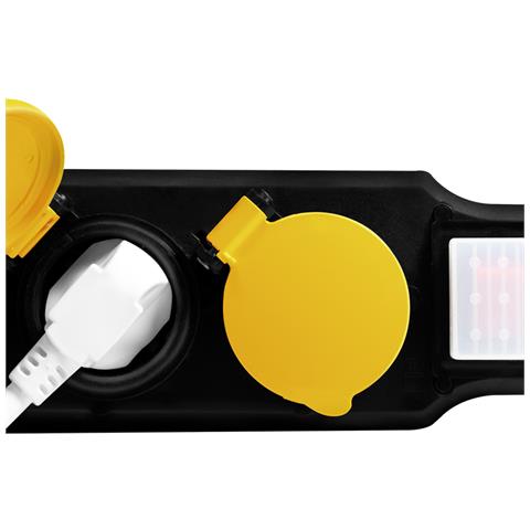 LPS256 prolunghe e multiple 1,5 m 6 presa (e) AC Esterno Nero, Giallo - Foto 1