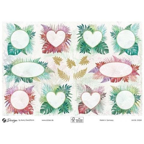 Zweckform Zdesign Trend Sticker Deko Farnbltter Konturgestanzt, Aus Beschriftbarem Papier, Wiederablsbar, - 1 Stck (54564)  - Foto 3