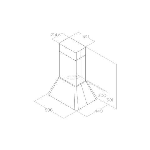 Cappa ad Isola Ikona BL MAT/A/60 da 59.8 cm Aspirante Colore Nero - Foto 4