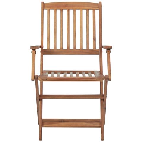 Sedie da Giardino Pieghevoli 8 pz con Cuscini Massello Acacia - Foto 2