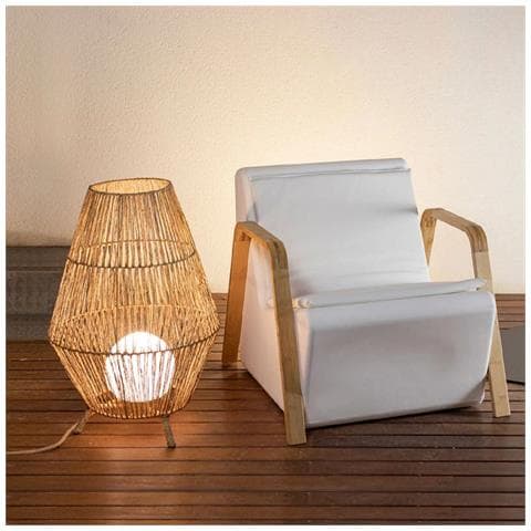 Lampada Da Terra Per Esterni Sisine 70 Cable In&out Bianco 720xø480 Mm Fibre Naturali - Foto 1