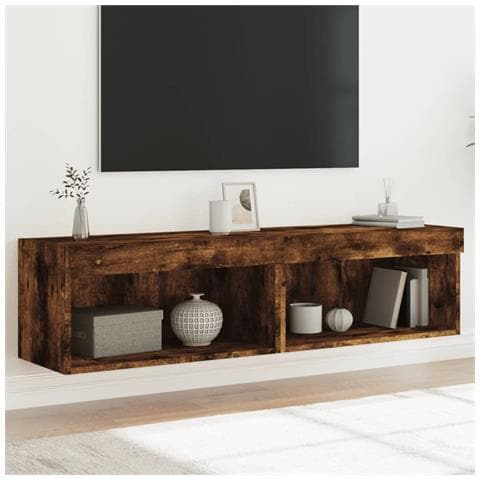Mobili Porta Tv Con Luci Led 2 Pz Rovere Fumo 60x30x30 Cm - Foto 1