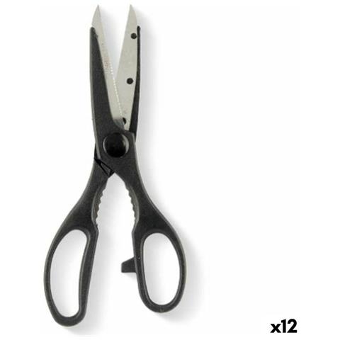 Forbicine Nero Argentato Acciaio Inossidabile 7,5 X 21 X 1 Cm (12 Unità) - Foto 1