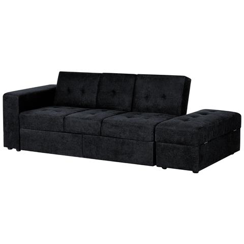 Divano Letto 3 Posti Falster Tessuto Nero Con Contenitore - Foto 7