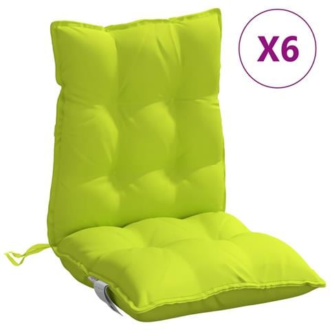Cuscini Sedia Schienale Basso 6 Pz Verde Chiaro Tessuto Oxford - Foto 2