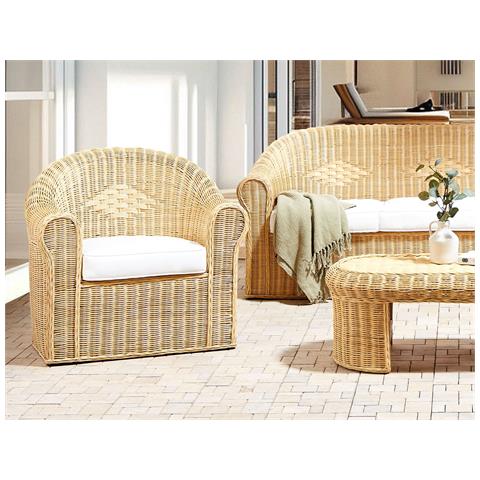 Poltrona Da Giardino Rattan Naturale Livadeia - Foto 1