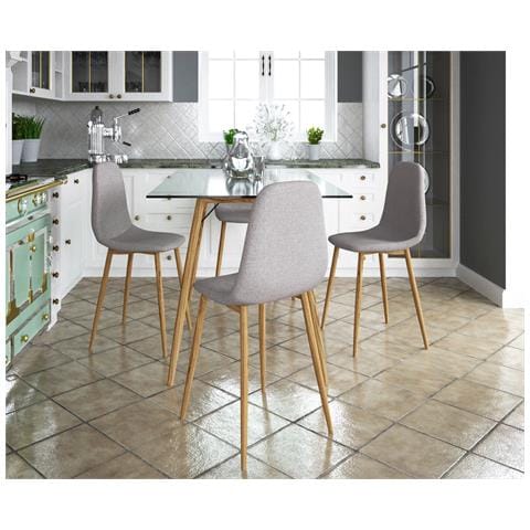 Miller Set Di 4 Sedie Da Pranzo In Plastica Grigio Chiaro - Foto 1