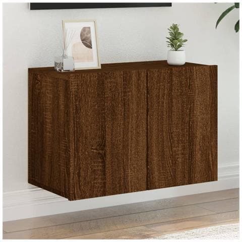 Mobile Tv A Parete Rovere Marrone 60x30x41 Cm - Foto 1