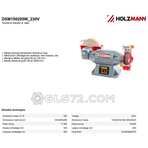 Smerigliatrice Combinata Da Banco Mola Ad Acqua Holzmann Dsm150200w 230v - Foto 8