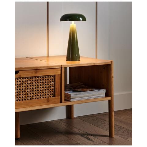 Lampada Da Tavolo Senza Fili A Led Bocono Con Dimmer Metallo Verde - Foto 1