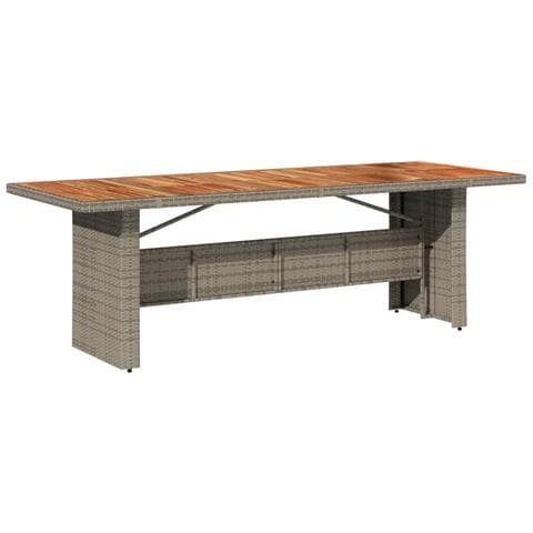 Tavolo Giardino Piano Legno Acacia Grigio 240x90x75 Polyrattan - Foto 2