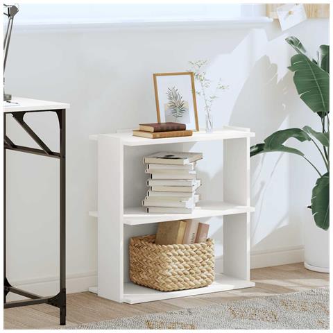 Libreria A 3 Ripiani Bianca 60x30x60 Cm In Legno Multistrato - Foto 3