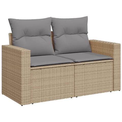 Set Divano Da Giardino 8 Pz Con Cuscini Beige Misto Polyrattan - Foto 3