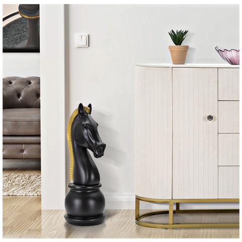 Scultura Scacchi 5 - Nero - Poliresina - 18,5x18,5x50 Cm - Foto 8