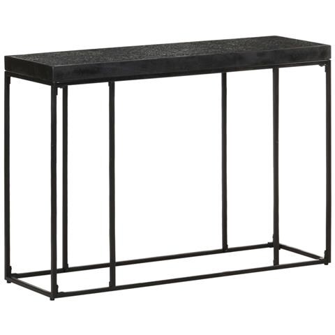 Tavolo Consolle Nero 110x35x76 Cm Massello Di Acacia E Mango - Foto 2