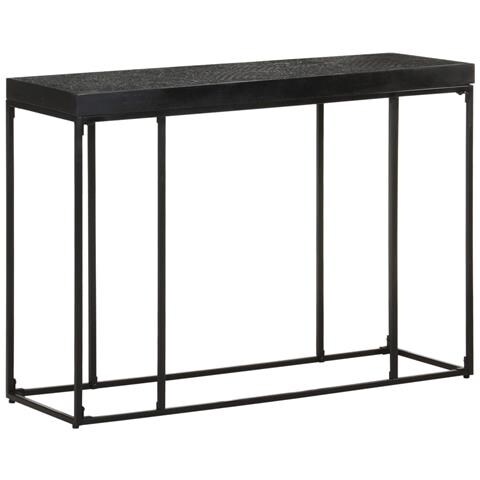 Tavolo Consolle Nero 110x35x76 Cm Massello Di Acacia E Mango - Foto 8